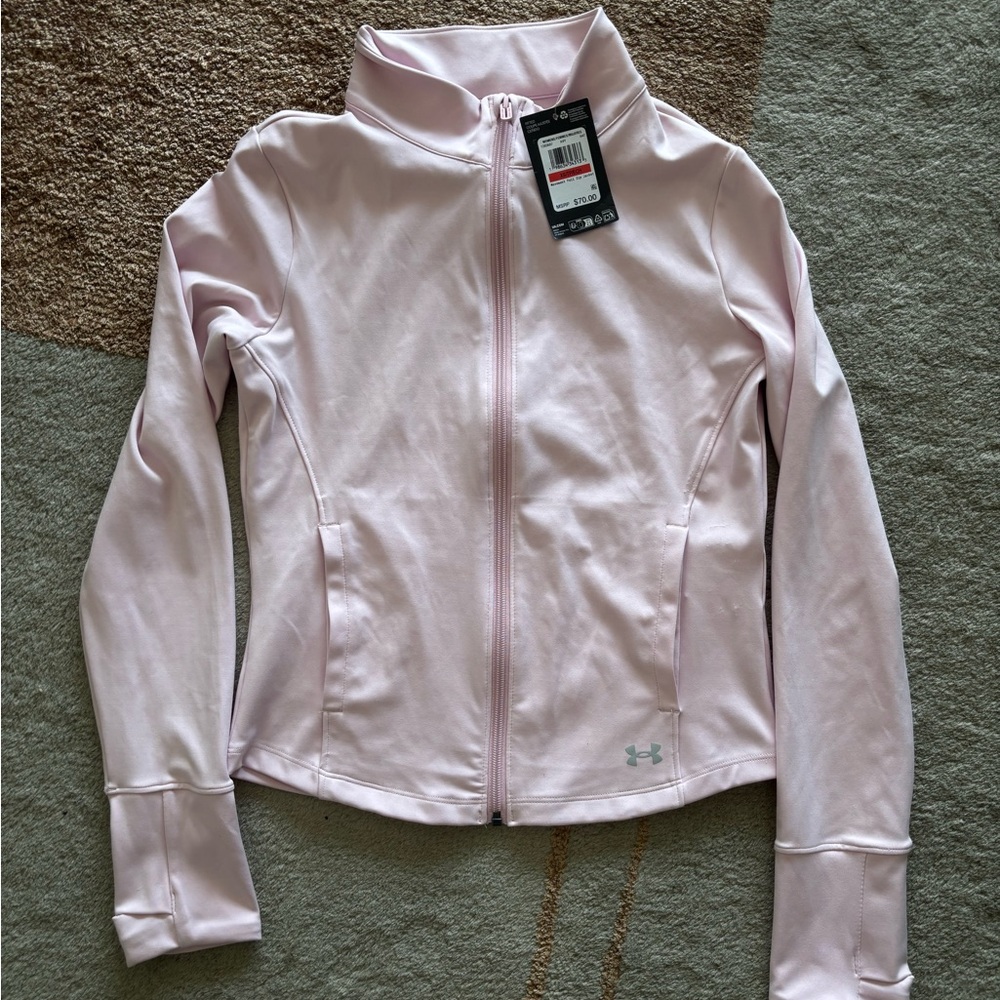Under Armour Light Pink Bomber-Style Zip top